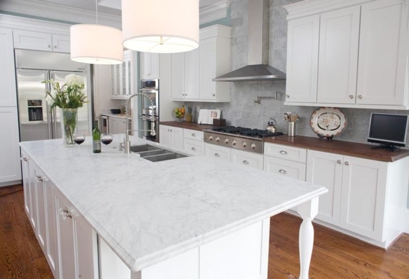 White Granite Kitchen Countertops1