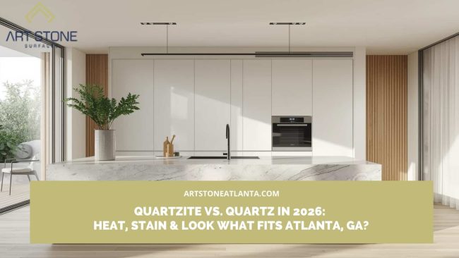 Quartzite vs. Quartz in 2026_ Heat, Stain & Look What Fits Atlanta, GA quartzite vs quartz 2026 Atlanta