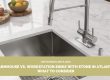 farmhouse vs workstation sink with stone Atlanta