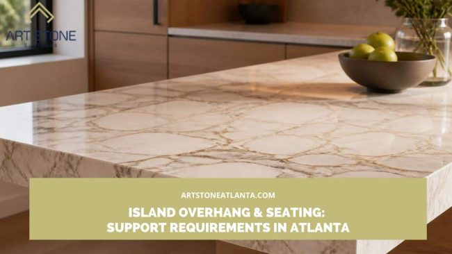 island overhang seating supports Atlanta